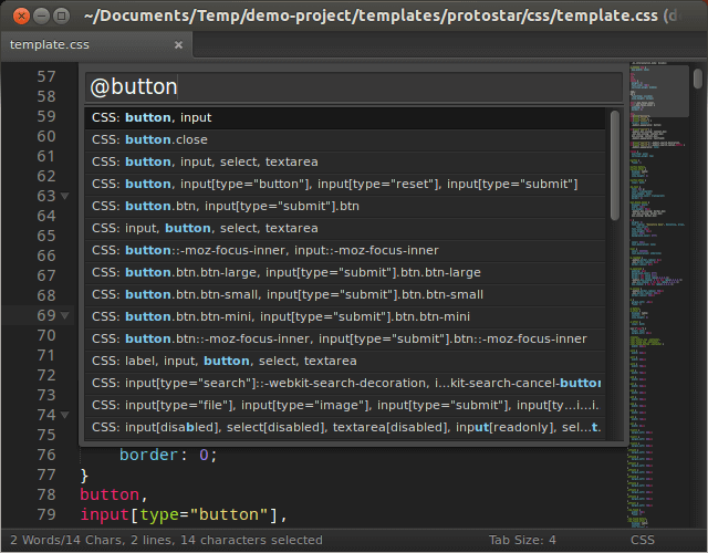 Идентификаторы CSS для верстки в Sublime Text 2