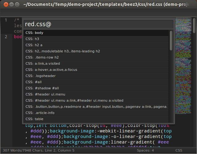 Одновременный фильтр по имени файла и идентификатору в Sublime Text 2