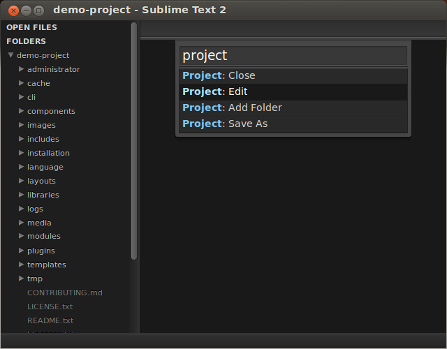 Управление проектами в Sublime Text 2